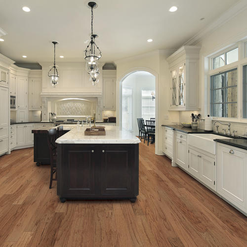 Kitchen With Wood Floors Saddle Oak Engineered Hardwood Floor