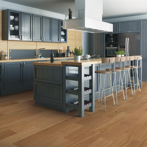 Kitchen With Wood Floors Natural Oak Engineered Hardwood 6" Floor