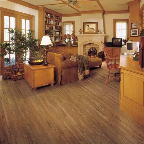 Great Lakes Wood Floors Room Scene With Saddle Oak Floor Sample On It