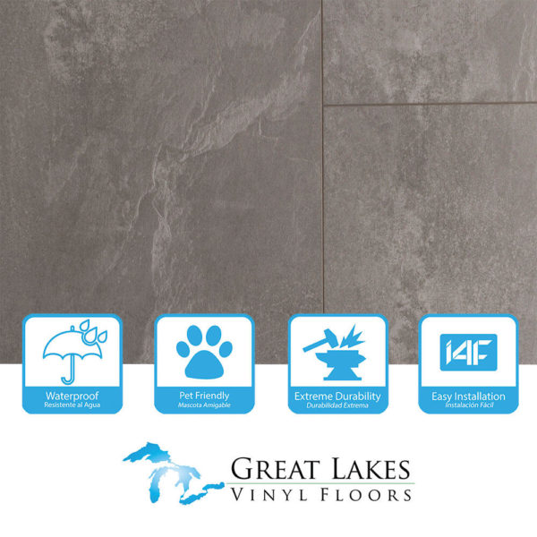 Grate Lakes Quest Series Frosted Slate Tile  Tile Room Scene 2